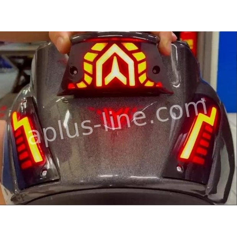 Achterlicht alpha led/tube passend op piaggio zip - smoke 'moving'