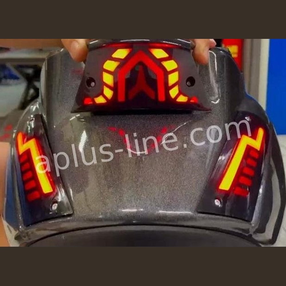 Achterlicht alpha led/tube passend op piaggio zip - smoke 'moving'